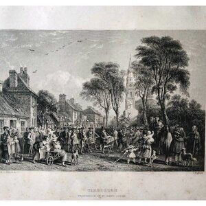 1844 St James Lodge Procession Freemasons Engraving Victorian Tarbolton DWSS19